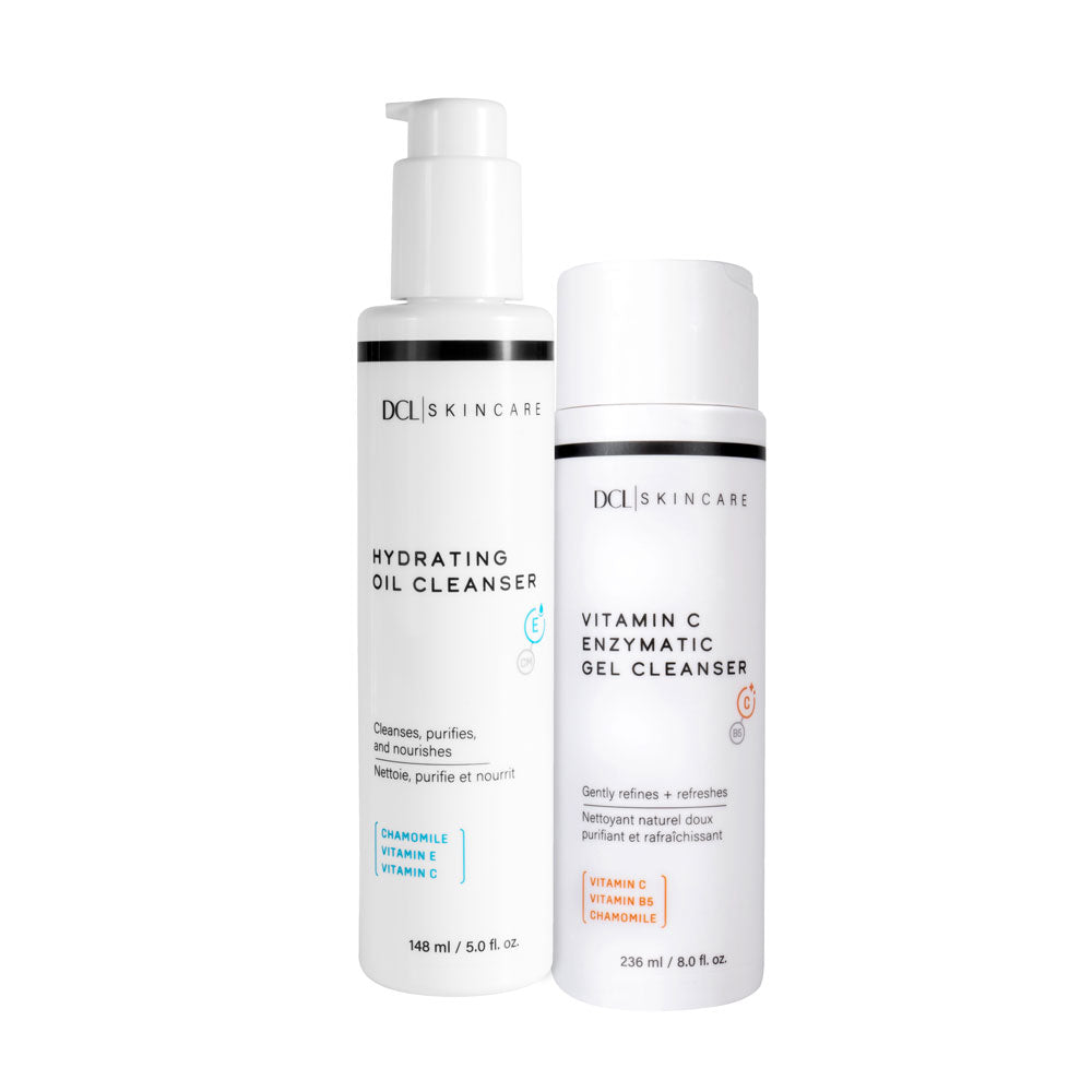 Hydrating OIl Cleanser and Vitamin C Enzymatic Gel Cleanser Combo